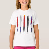 Kleurrijke balpen set t-shirt (Voorkant)