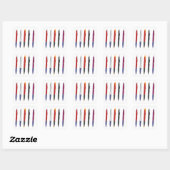 Kleurrijke balpen set vierkante sticker (Vel)