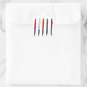 Kleurrijke balpen set vierkante sticker (Tas)
