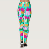 Kleurrijke Bamboe Botanicals Personaliseer Naam Leggings (Achterkant)