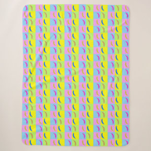 Kleurrijke Bananenpatroon in de Stijl van de Pop K Sherpa Deken