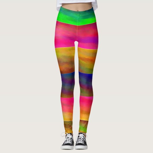 kleurrijke banden leggings (Voorkant)