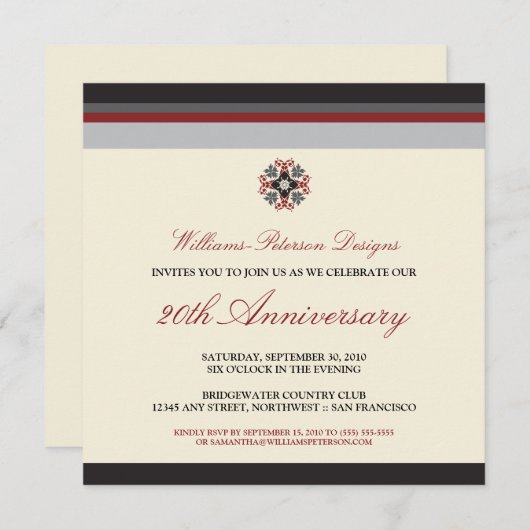 Kleurrijke Bands Corporate Event Invitation (zwart Kaart (Voorkant / Achterkant)