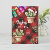 Kleurrijke Banner Mexicaanse Cactus Kerstmis Fiest Kaart (Staand voorkant)