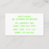 Kleurrijke Banner Party Planner Visitekaartje (Achterkant)