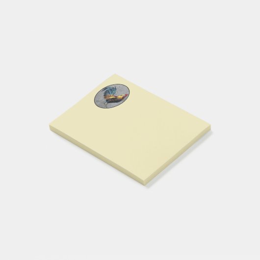 Kleurrijke Bantam Haan Post-it® Notes (Schuin)