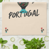 Kleurrijke Barcelos Haan, Portugees Symbool Decor Theedoek (Gevouwen)