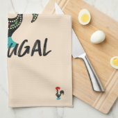 Kleurrijke Barcelos Haan, Portugees Symbool Decor Theedoek (Quarter Fold)