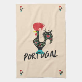 Kleurrijke Barcelos Haan, Portugees Symbool Decor Theedoek