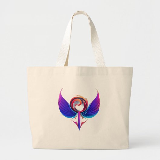 Kleurrijke "Barely There" Full-Text Design tattoo  Grote Tote Bag (Voorkant)