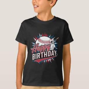 Kleurrijke Baseball Verjaardag T-shirt