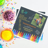 Kleurrijke basisschool afstudeerplechtigheid servet