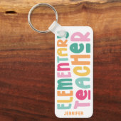 Kleurrijke basisschoolleraren op maat sleutelhanger (Voorkant)