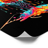 Kleurrijke Basketbal Druppelende Kleur Splash Hoop Poster (Hoek)