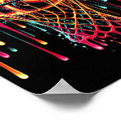 Kleurrijke Basketbal Druppelende Kleur Splash Hoop Poster (Hoek)