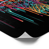 Kleurrijke Basketbal Druppelende Kleur Splash Hoop Poster (Hoek)