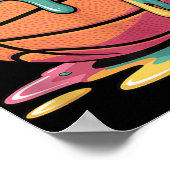 Kleurrijke Basketbal Ice Cream Drip Smelting Ice C Poster (Hoek)