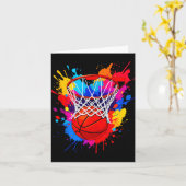 Kleurrijke Basketbal Kleur Splaie Dye Hoop Net Gra Kaart (Gele Bloem)