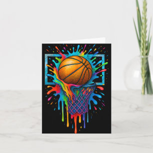 Kleurrijke Basketbal Kleur Splash Hoop Net Slam Du Kaart