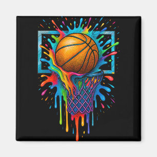 Kleurrijke Basketbal Kleur Splash Hoop Net Slam Du Magneet