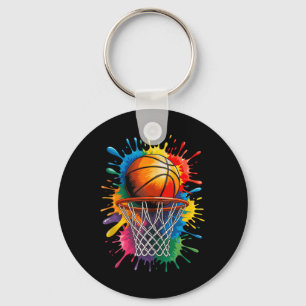 Kleurrijke Basketbal Tie Dye Kleur Spank Top Sleutelhanger