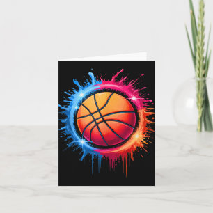 Kleurrijke Basketbal Tie Dye Kleurensplash Hoop Ne Kaart