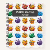Kleurrijke Basketballen Kinderen Terug naar School Notitieboek (Voorkant)