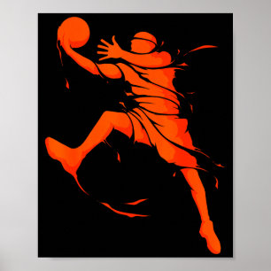 Kleurrijke Basketbalspeler Fan Hoops Kunstwerk Poster