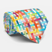 Kleurrijke Basketweave Patroon Stropdas (Opgerold)