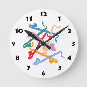 Kleurrijke Basklarinet Ronde Klok