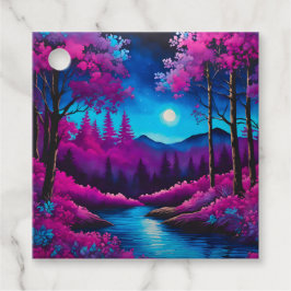 Kleurrijke Batik Bos Kunst Cadeaublaadjes Bedankjes Labels