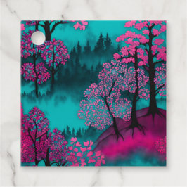 Kleurrijke Batik Bos Kunst Cadeautags Bedankjes Labels