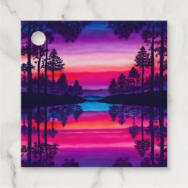 Kleurrijke Batik Bos Kunst Cadeautags Bedankjes Labels