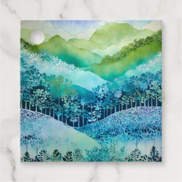 Kleurrijke Batik Bos Kunst Cadeautags Bedankjes Labels