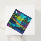 Kleurrijke Batik Forest Art Gift Labels (In situ)