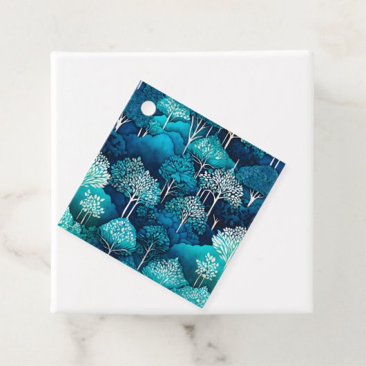 Kleurrijke Batik Forest Art Gift Labels (In situ)