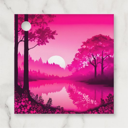 Kleurrijke Batik Forest Art Gift Labels (Voorkant)