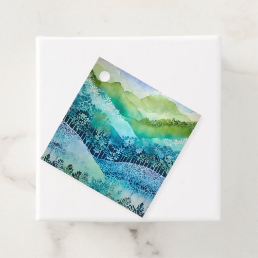 Kleurrijke Batik Forest Art Gift Labels (In situ)