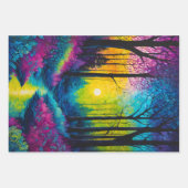 Kleurrijke Batik Forest Art Wrapping Paper Sheets (Voorkant)