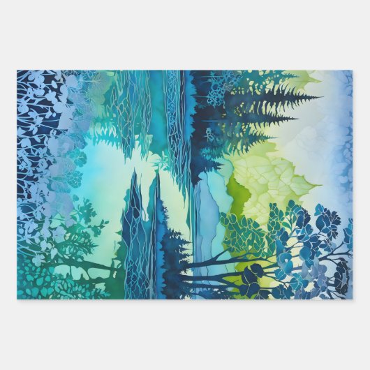 Kleurrijke Batik Forest Art Wrapping Paper Sheets (Voorkant 3)