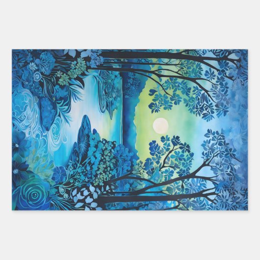 Kleurrijke Batik Forest Art Wrapping Paper Sheets (Voorkant)
