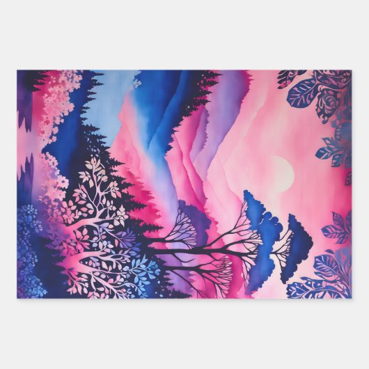 Kleurrijke Batik Forest Art Wrapping Paper Sheets (Voorkant 2)