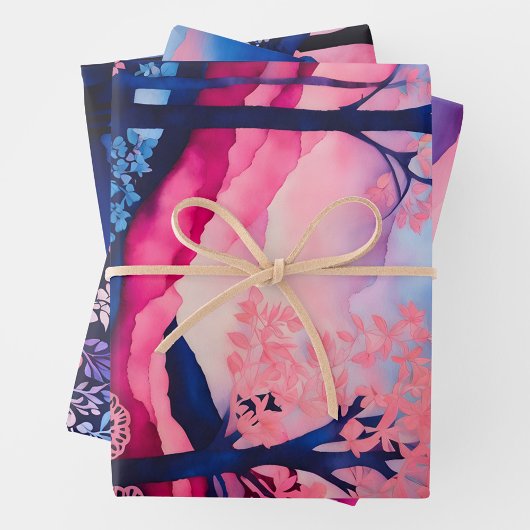 Kleurrijke Batik Forest Art Wrapping Paper Sheets