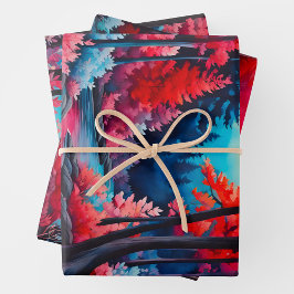 Kleurrijke Batik Forest Art Wrapping Paper Sheets