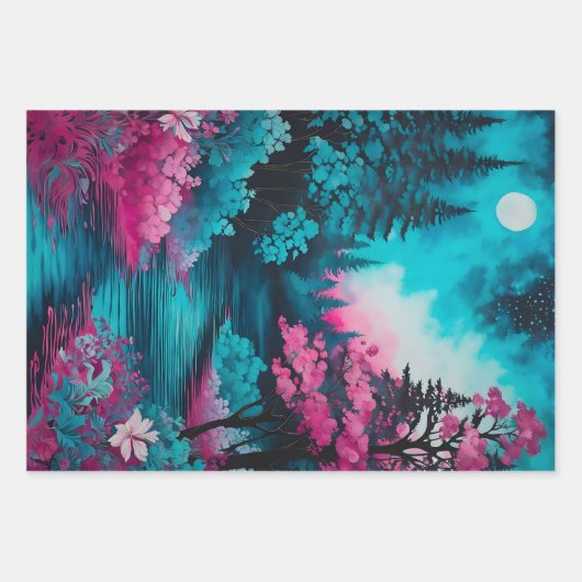 Kleurrijke Batik Forest Art Wrapping Paper Sheets (Voorkant 2)