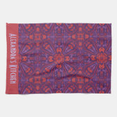 Kleurrijke Batik Rood & Paars Abstract Theedoek (Horizontaal)
