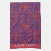 Kleurrijke Batik Rood & Paars Abstract Theedoek (Verticaal)