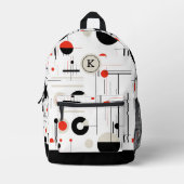 Kleurrijke bauhaus geometrisch patroon monogram pr bedrukte rugzak (Voorkant)