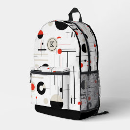 Kleurrijke bauhaus geometrisch patroon monogram pr bedrukte rugzak