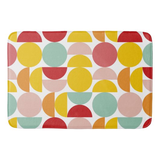 Kleurrijke Bauhaus Retro geometrische Badmat (Voorkant)